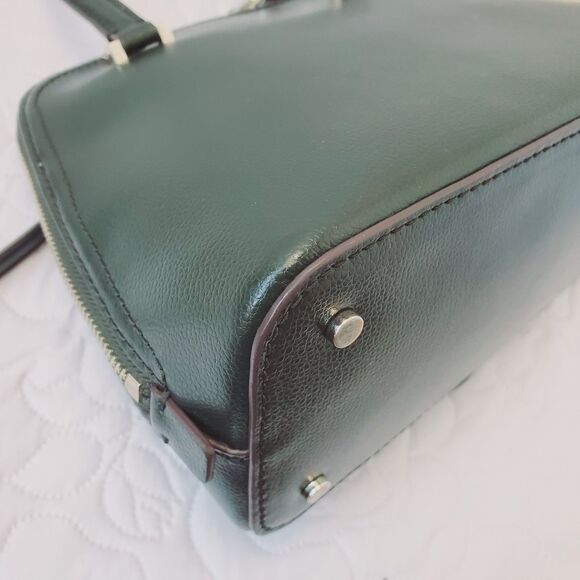 Kate Spade Patterson Drive Dome Satchel Purse Handbag Crossbody Strap Dark Green - Picture 9 of 17